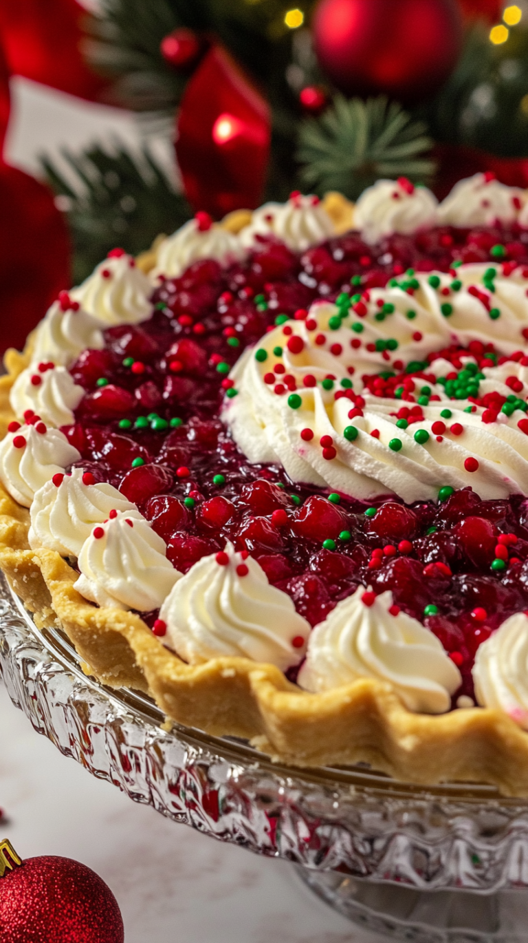 Candy Cane Cheesecake with Sugar Cookie Crust