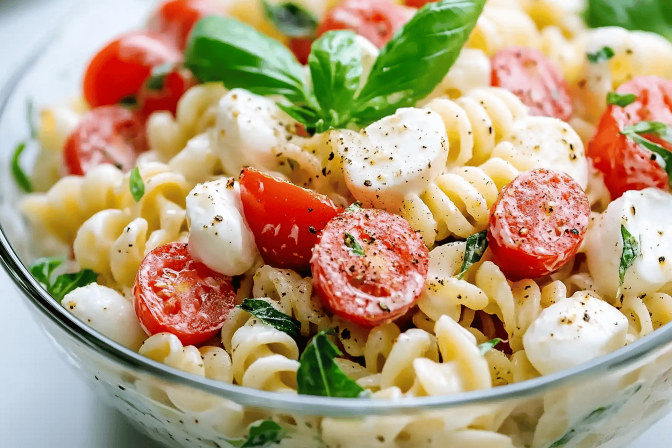 Creamy Caprese Pasta Salad