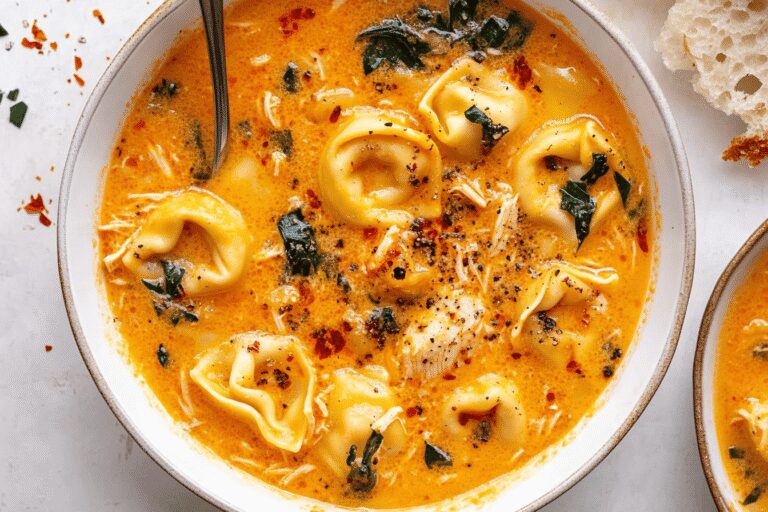 Fire-Roasted Chicken Tortellini Soup