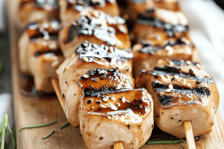 Honey Garlic Chicken Skewers