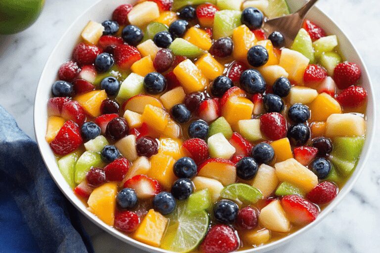 Honey Lime Rainbow Fruit Salad