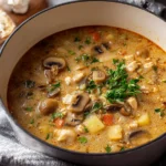 CREAMY CHICKEN AND MUSHROOM SOUP