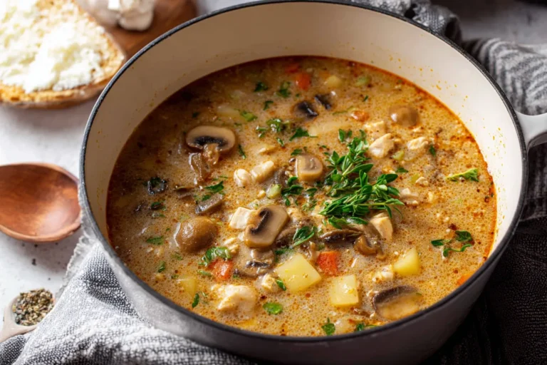 CREAMY CHICKEN AND MUSHROOM SOUP