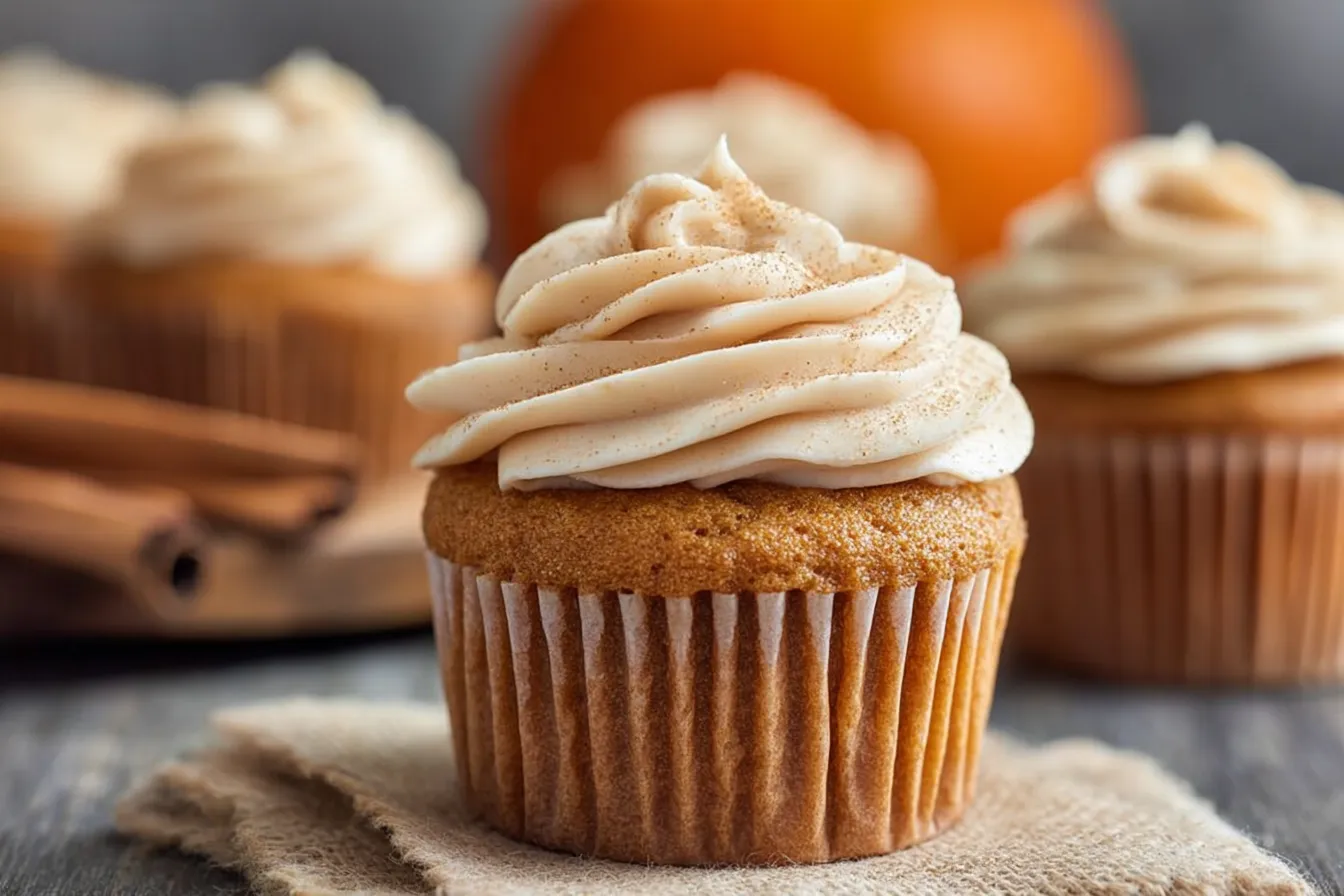 Pumpkin Cupcakes with Cinnamon Cream Cheese Frosting