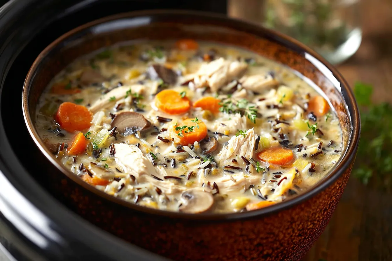 Slow Cooker Chicken and Wild Rice Soup