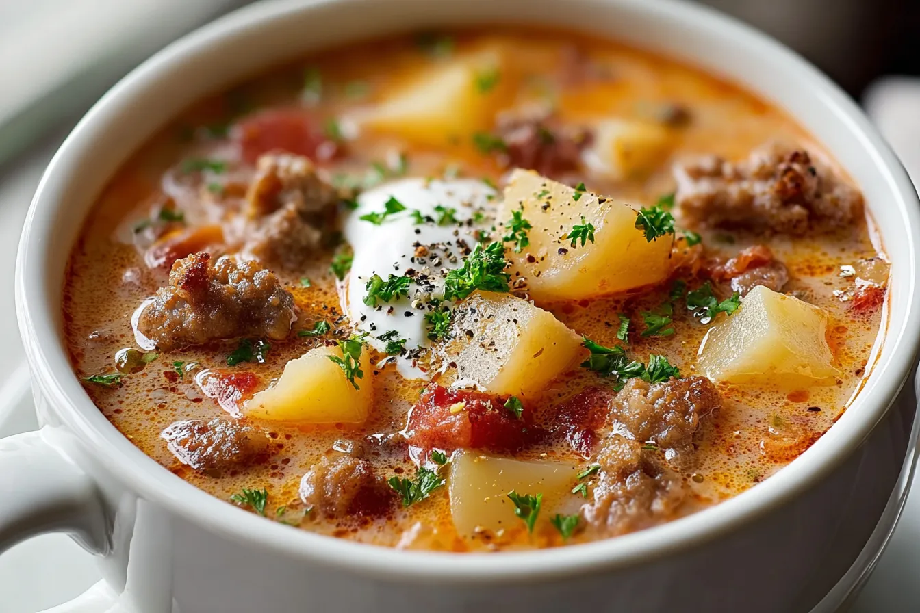 Spicy Sausage Potato Soup