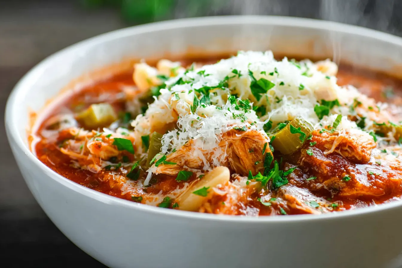 Crockpot Chicken Parmesan Soup