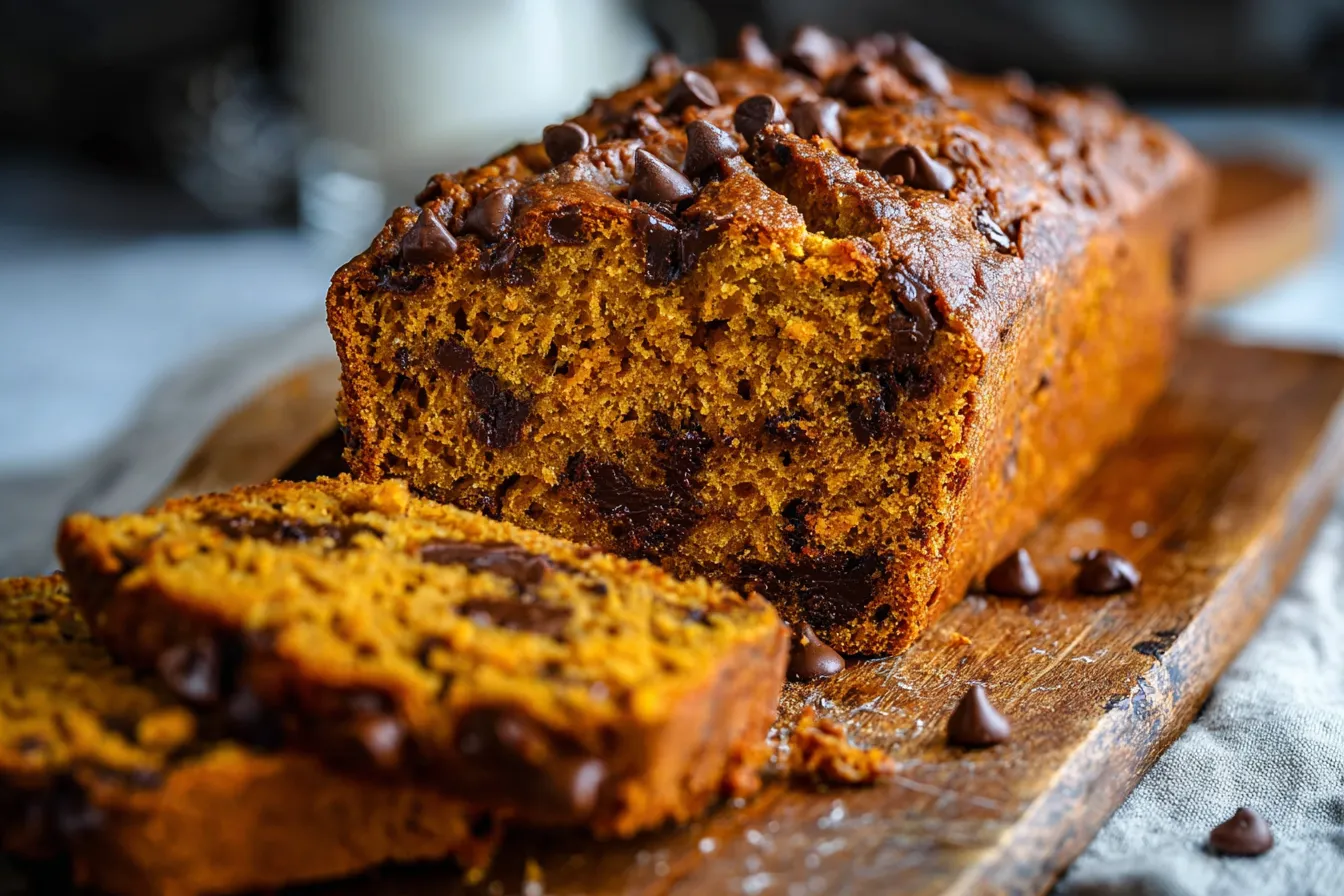 Easy One-Bowl Pumpkin Bread Loaded with Chocolate Chips