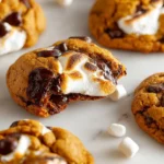 Easy Pumpkin Chocolate Chip Cookies with Gooey Marshmallow Centers