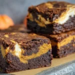 Fudgy Pumpkin Brownies with Cream Cheese Swirl