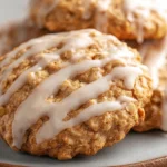Chewy Pumpkin Spice Oatmeal Cookies with Vanilla Glaze