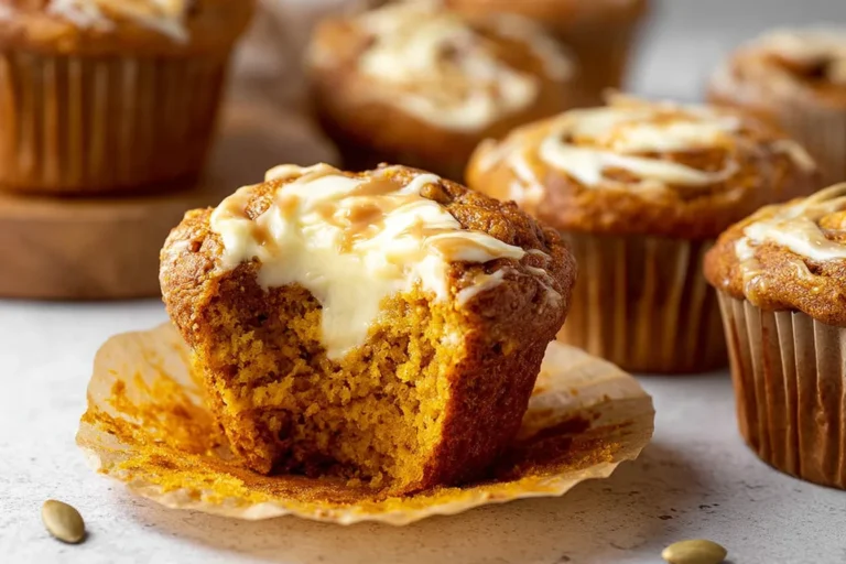 Copycat Starbucks Pumpkin Muffins with Cream Cheese Swirl