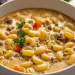 Creamy Cheeseburger Pasta Soup