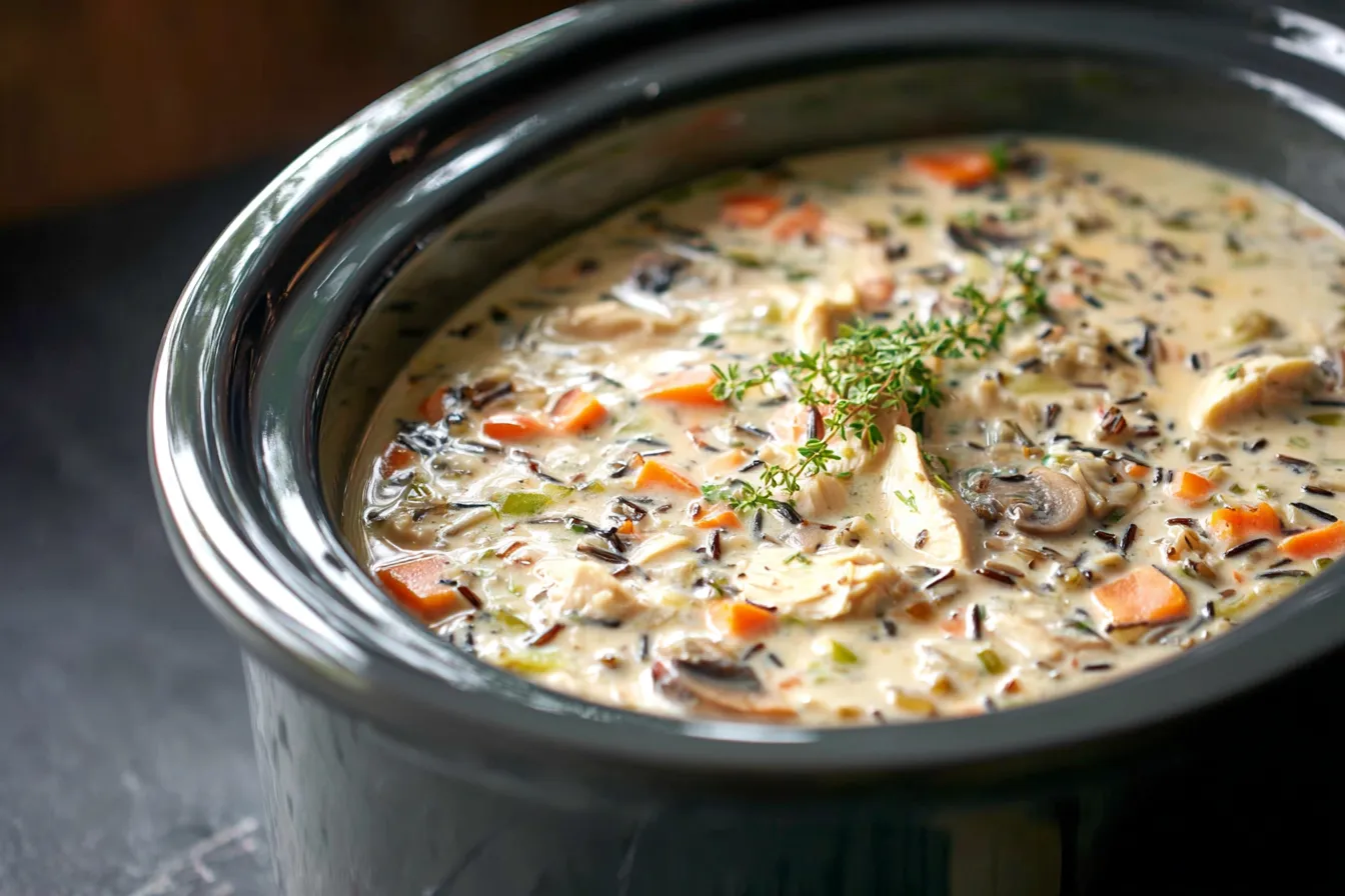 Creamy Slow Cooker Chicken & Wild Rice Soup
