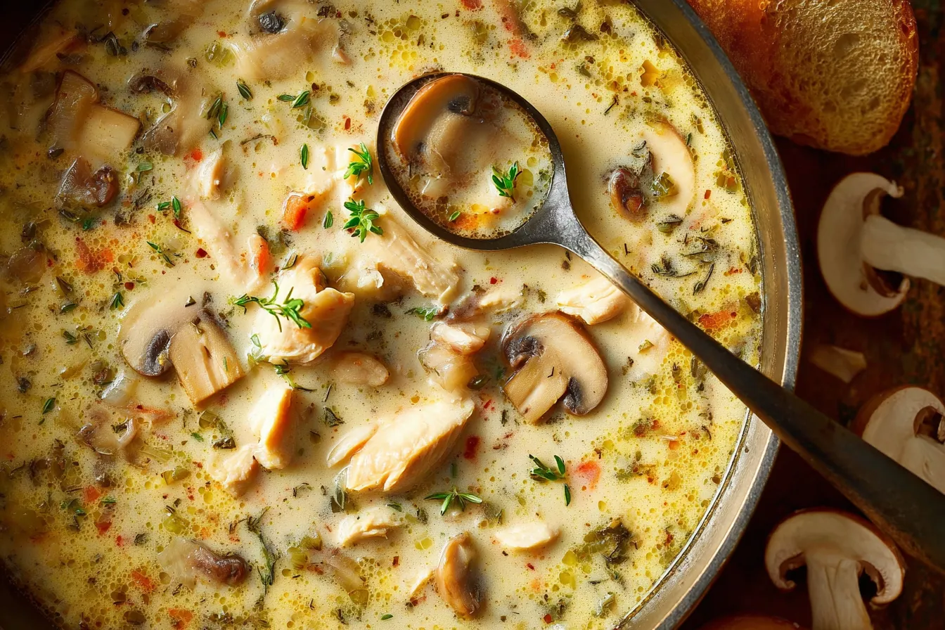 Easy Creamy Chicken and Mushroom Soup