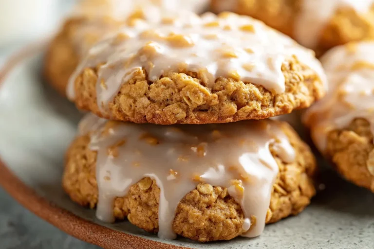 Easy Iced Pumpkin Oatmeal Cookies