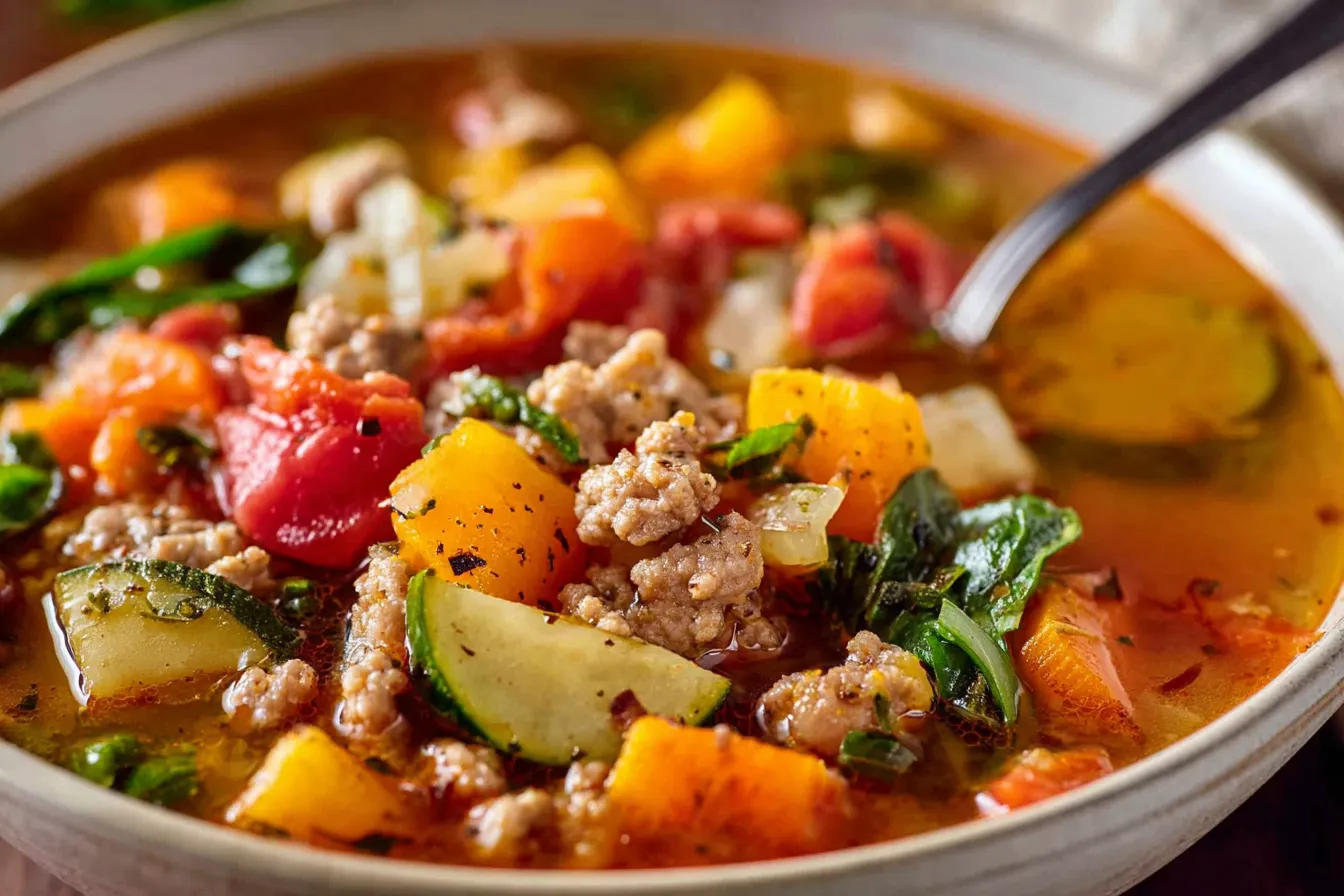 Hearty Ground Turkey Vegetable Soup