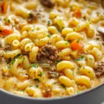 One Pot Cheeseburger Macaroni Soup
