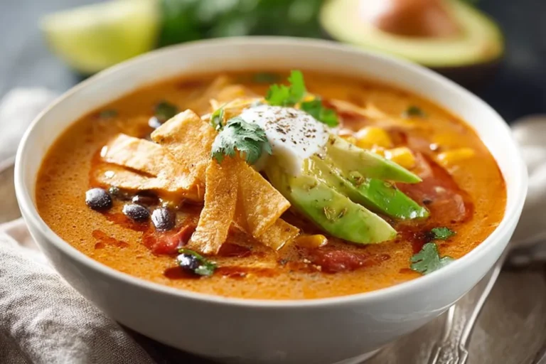 Restaurant Style Creamy Chicken Tortilla Soup