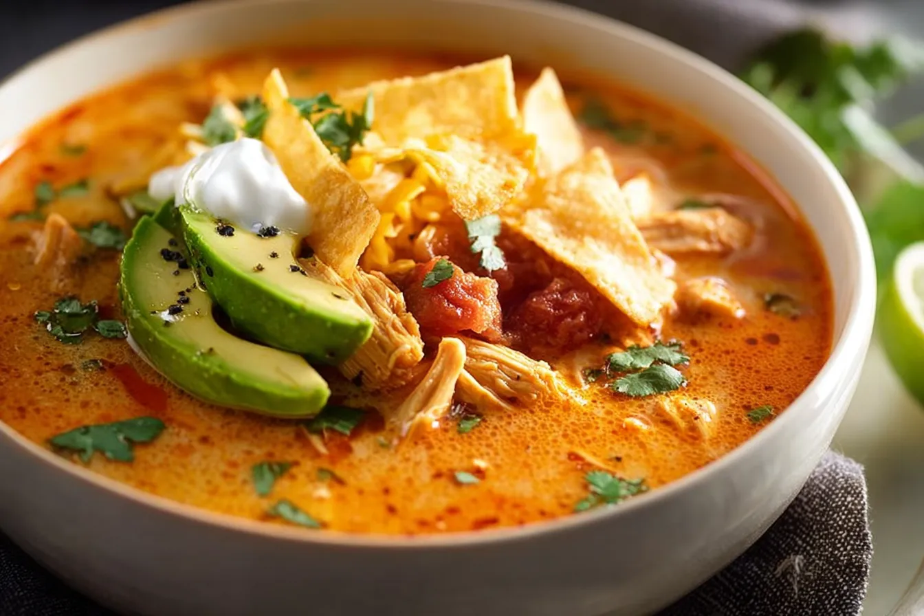 The Best Creamy Chicken Tortilla Soup