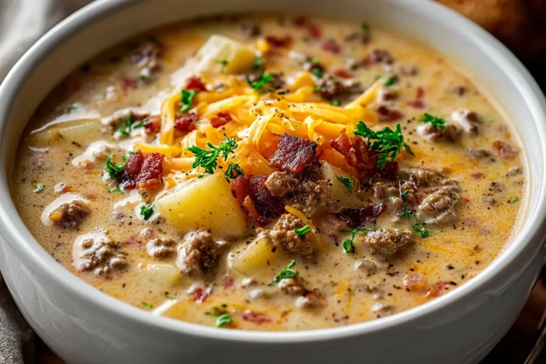 The Best Easy Cheeseburger Soup