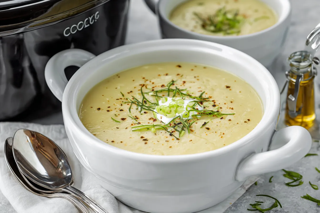 The Best Slow Cooker Potato Leek Soup