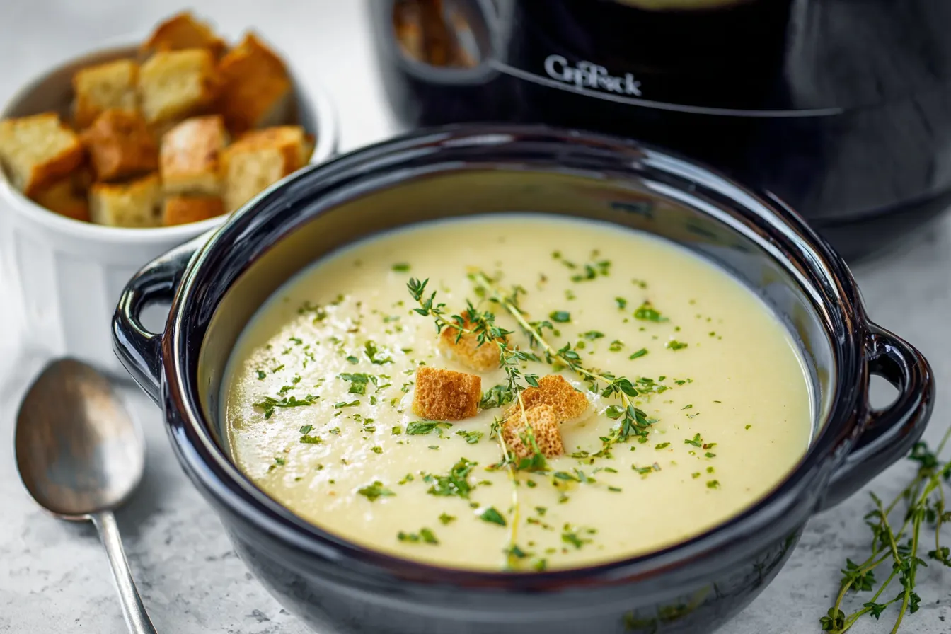 The Best Slow Cooker Potato Leek Soup