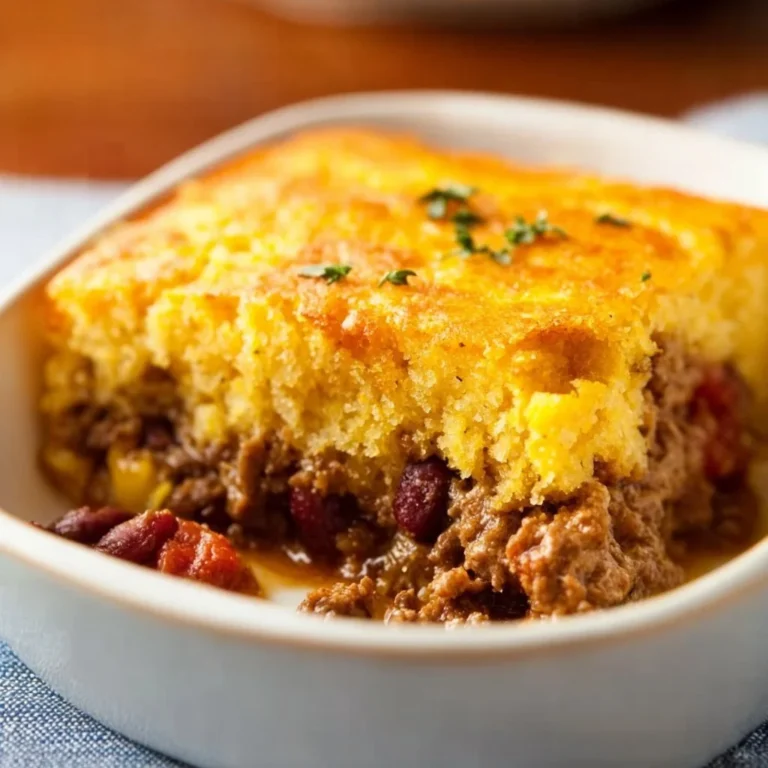 Delicious Cowboy Cornbread Casserole with layers of flavor and texture.