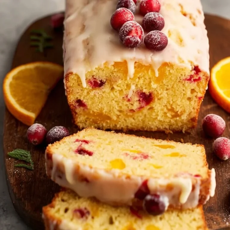 Freshly baked Orange Cranberry Bread with vibrant oranges and cranberries