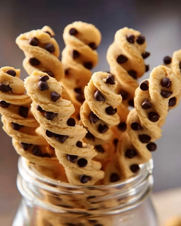 Delicious chocolate chip cookie dough twists ready to be enjoyed.