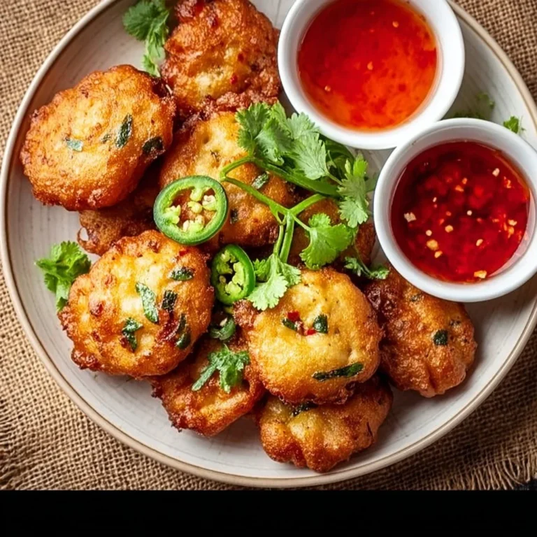 Plate of crispy bean cakes, also known as akara, served with dipping sauce.