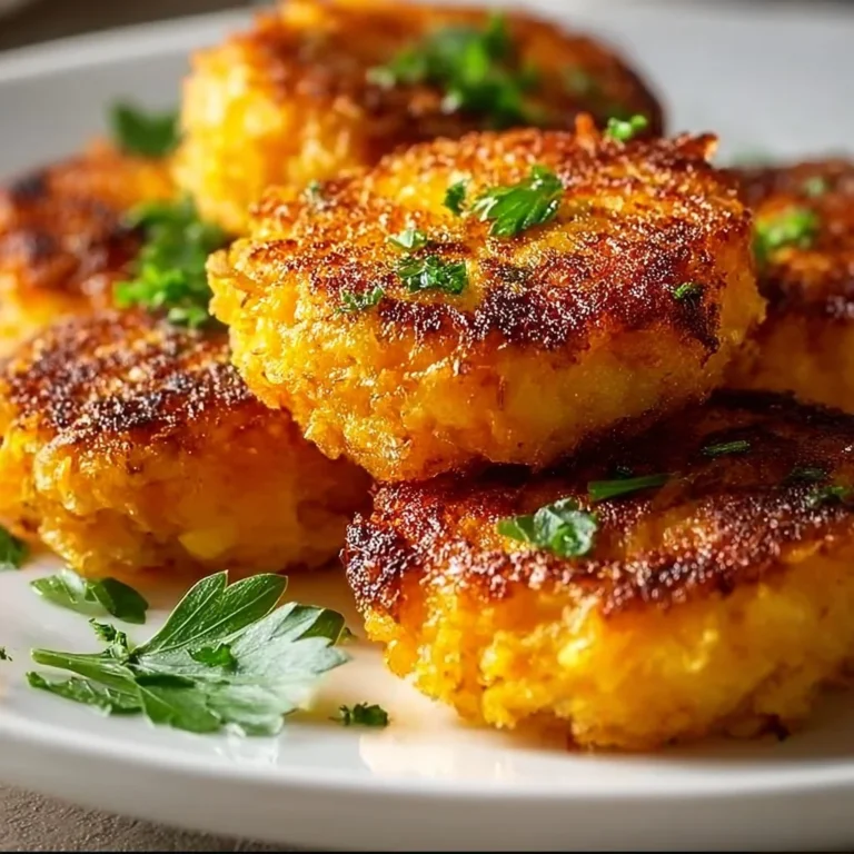 Plate of crispy smashed carrot bites garnished with herbs