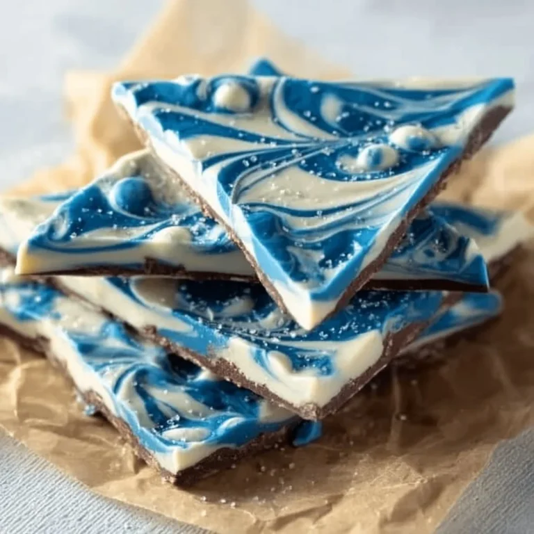 Delicious Hanukkah chocolate bark decorated with holiday-inspired toppings.