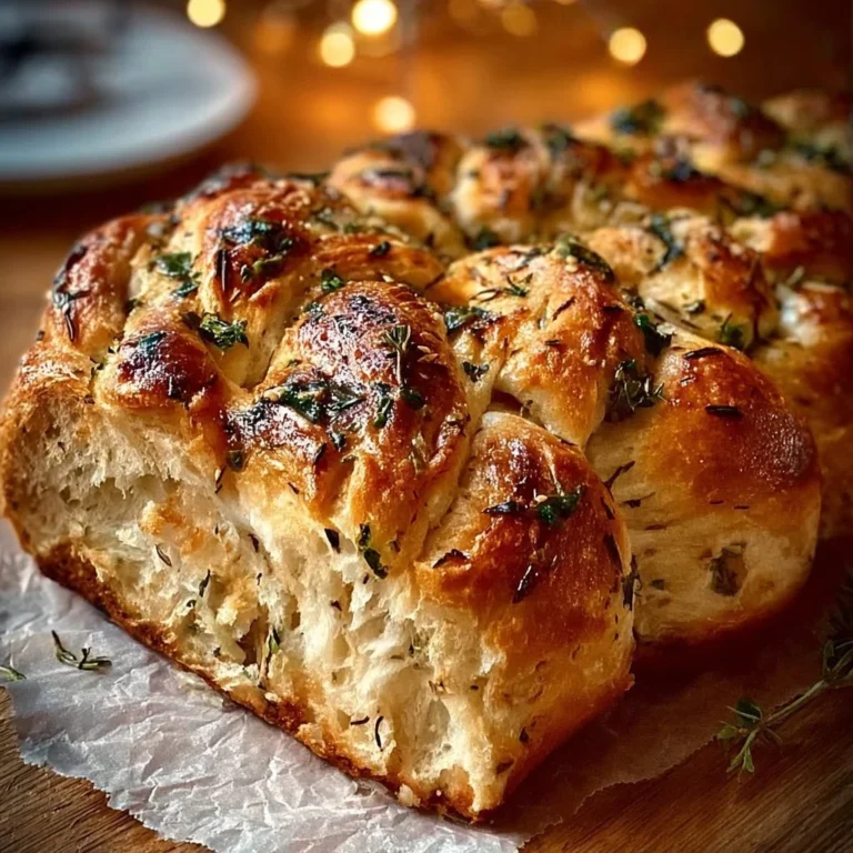 Homemade garlic herb braided bread fresh out of the oven