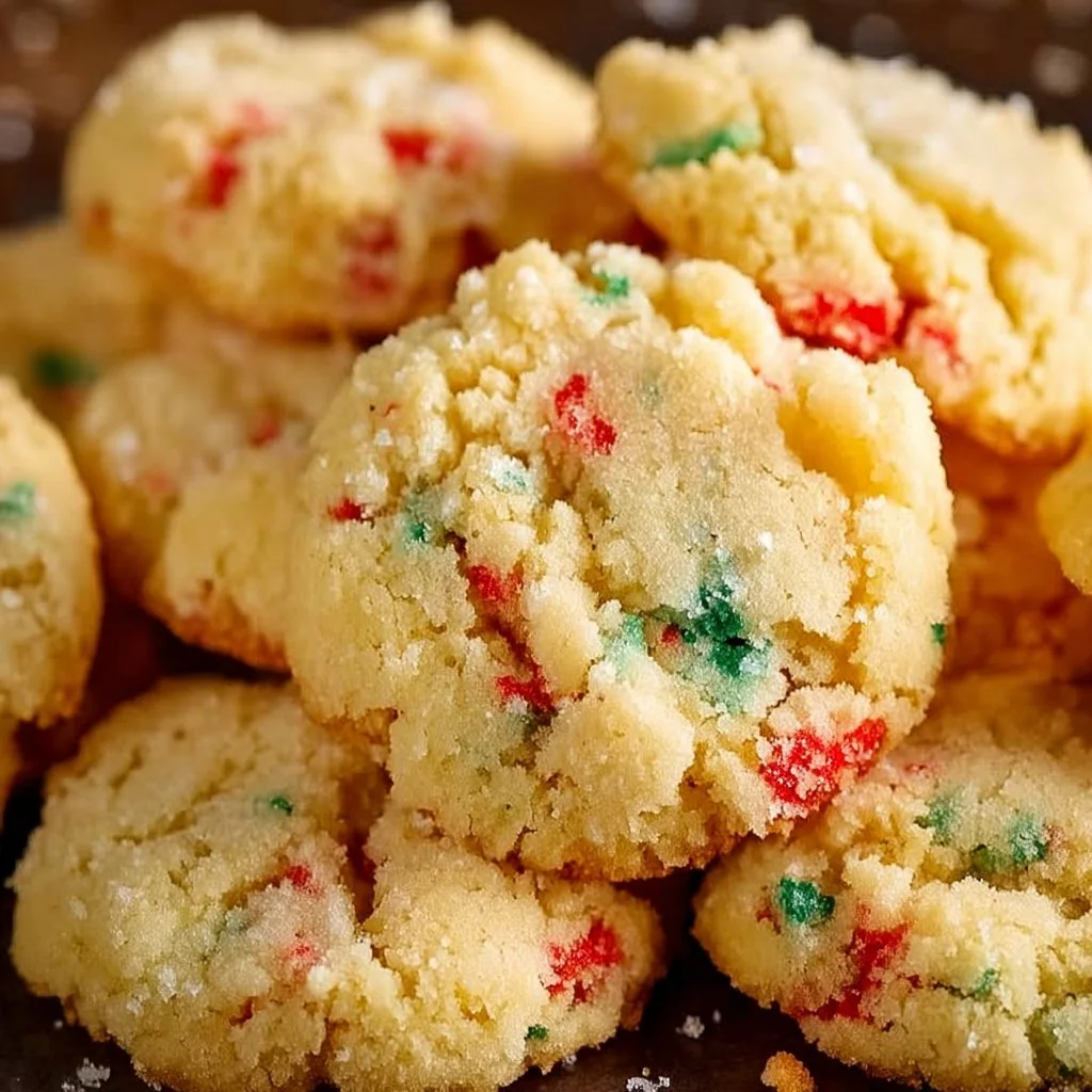 Irresistibly soft Christmas gooey butter cookies on a festive plate