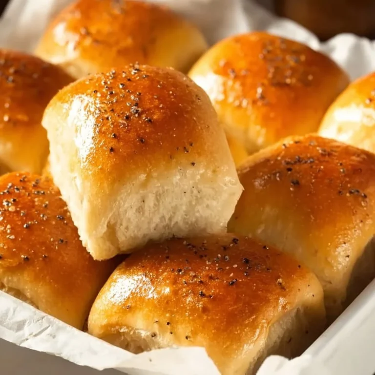 Freshly baked Parker House Rolls served with rosemary honey butter