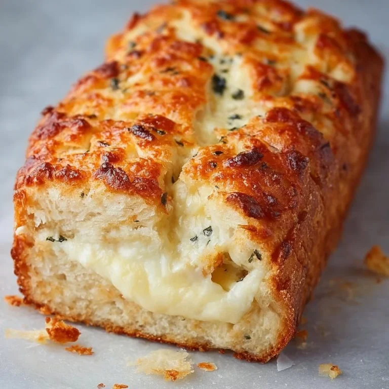 Melt-in-your-mouth garlic cheese bread topped with melted cheese and herbs