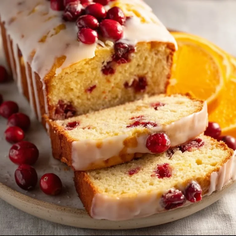 Freshly baked orange cranberry bread loaf with cranberries and orange zest