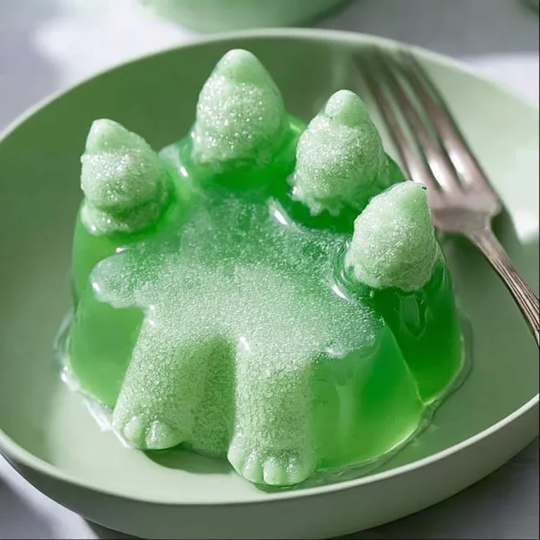 Simple Lime Gelatin Salad served in a bowl with green garnish.