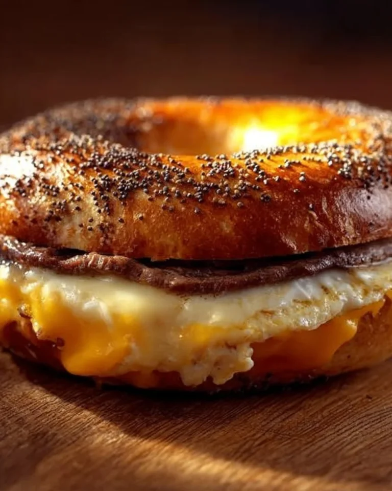 Steak, Egg, and Cheese Bagel served with fresh ingredients