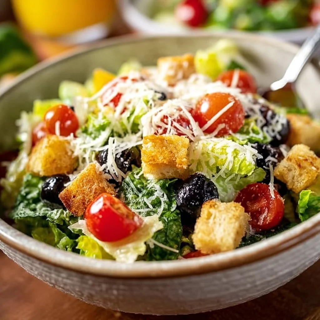Zesty Olive Garden Salad with fresh greens and toppings
