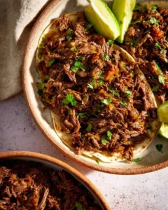 Instant Pot shredded beef ready for tacos and sandwiches