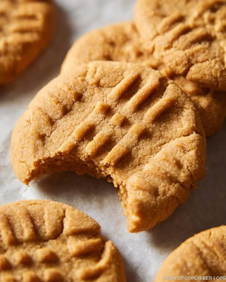 Delicious homemade peanut butter cookies on a cooling rack.