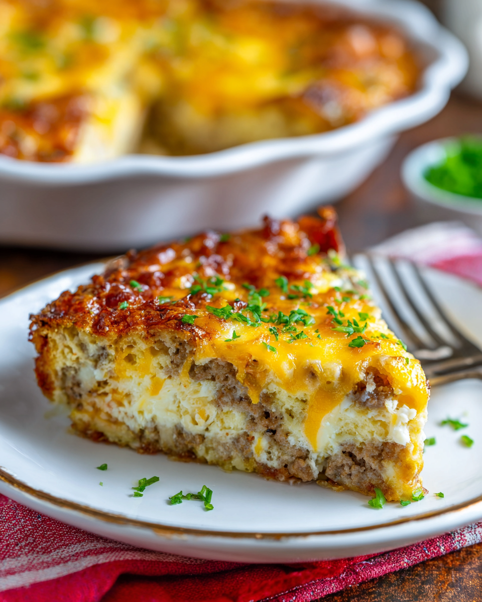 Cheesy Sausage Breakfast Casserole - Easy Egg Bake Recipe!