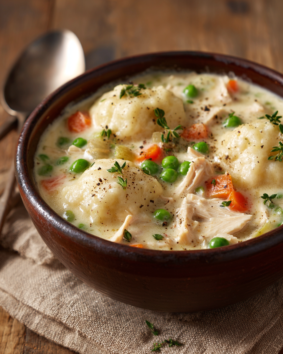 Creamy Homemade Chicken and Dumplings Recipe