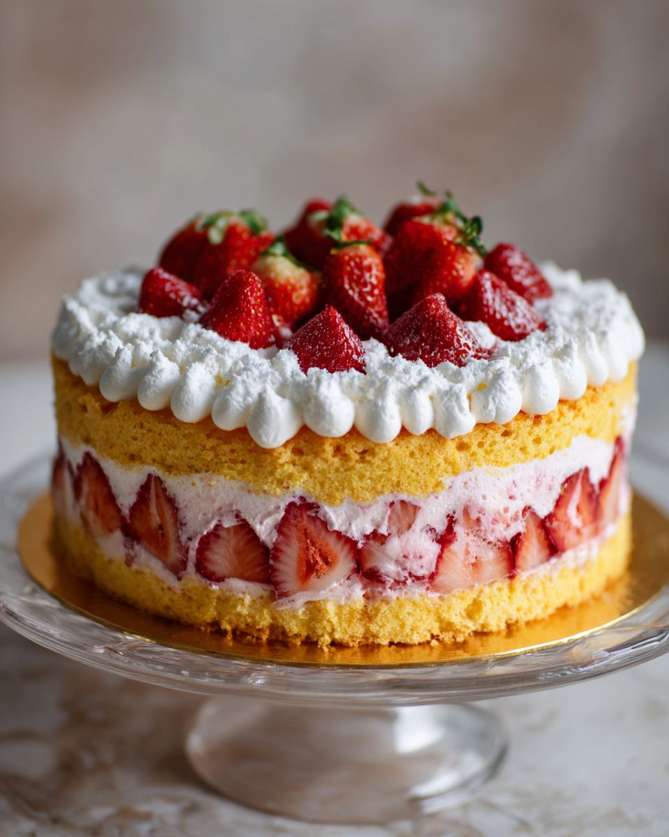 French Strawberry Cake