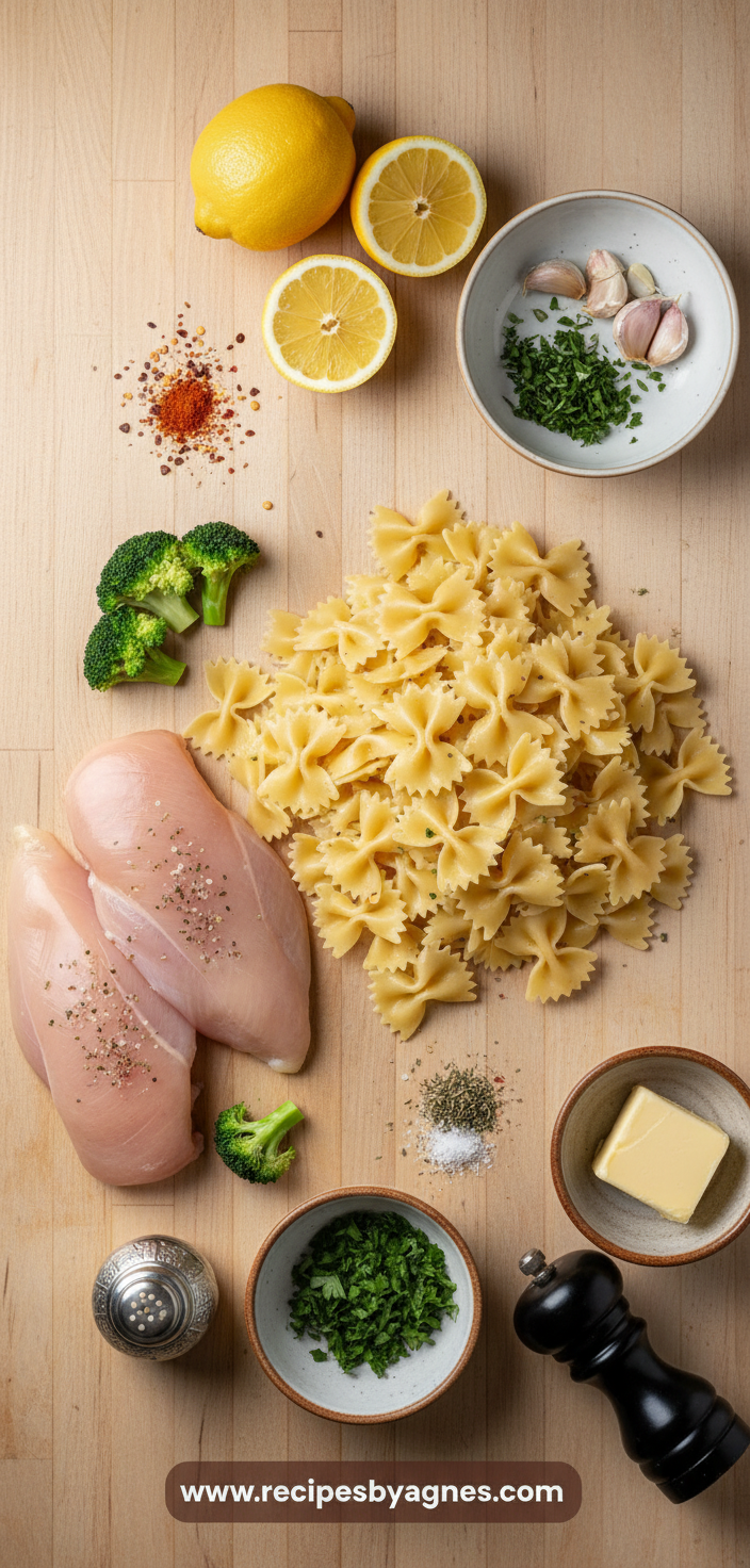 Ingredients for blueberry lemon loaf including flour, blueberries, lemons, and baking ingredients