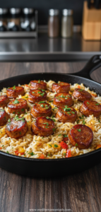 one-skillet-cajun-honey-garlic-sausage---rice_feature