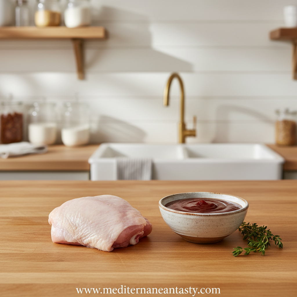 Simple ingredients for two ingredient BBQ chicken