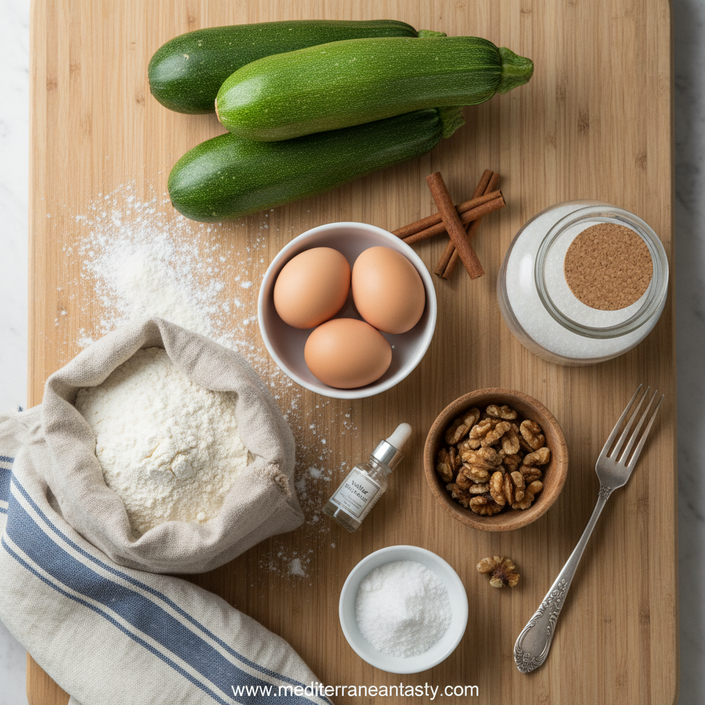 Ingredients for Zucchini Bread